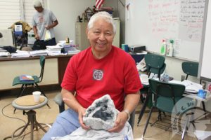 Sawada's students know him for his famous rock collection. He often carries some in his pockets and they all have stories.