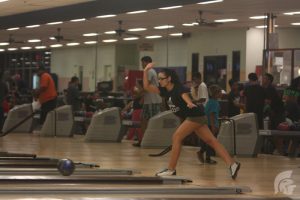 (Lydia Strickland - Na Manao Poina Ole) Senior Danielle August won first place at the OIA bowling championship on Oct. 17 at Kaneohe Bay.
