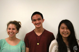 (Kelikoaelakauaikekai Gongob | Trojan Times) (L-R): Risa Askerooth (12), Tyler Villegas (12) and Kayli Chun (12) are the three MHS students who successfully passed onto the semifinals in the National Merit Scholarship competition.